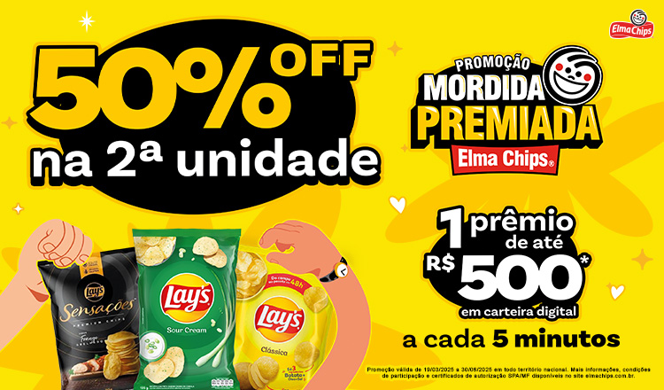 50% em Salgadinhos até 01/06